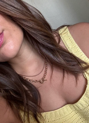 Collier fantaisie double rang doré tendance, brand: Pimkie, condition: New without tags, €4.00, €4.90 includes Buyer Protection