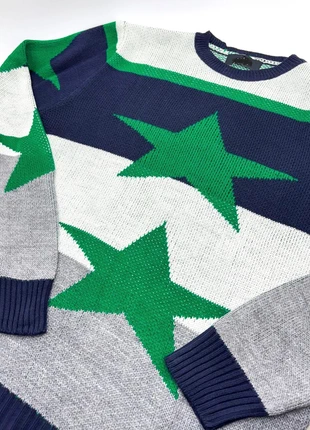 Green Star Print Long Sleeve Knit Jumper - Unisex, marque: Vintage Dressing, état: Très bon état, taille: M / 38 / 10, 27,00 €, 29,05 € Protection acheteurs (Pro) incluse