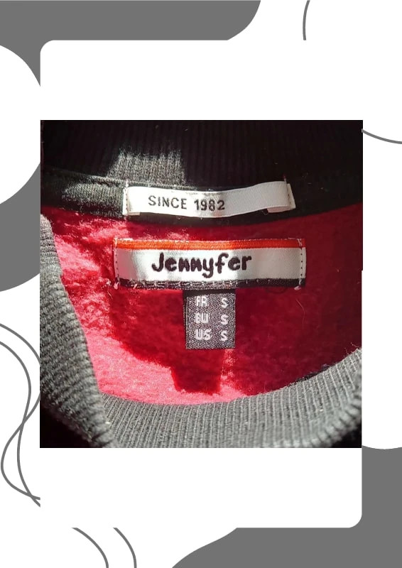 Pull rouge et noir marque "Jennyfer" 2