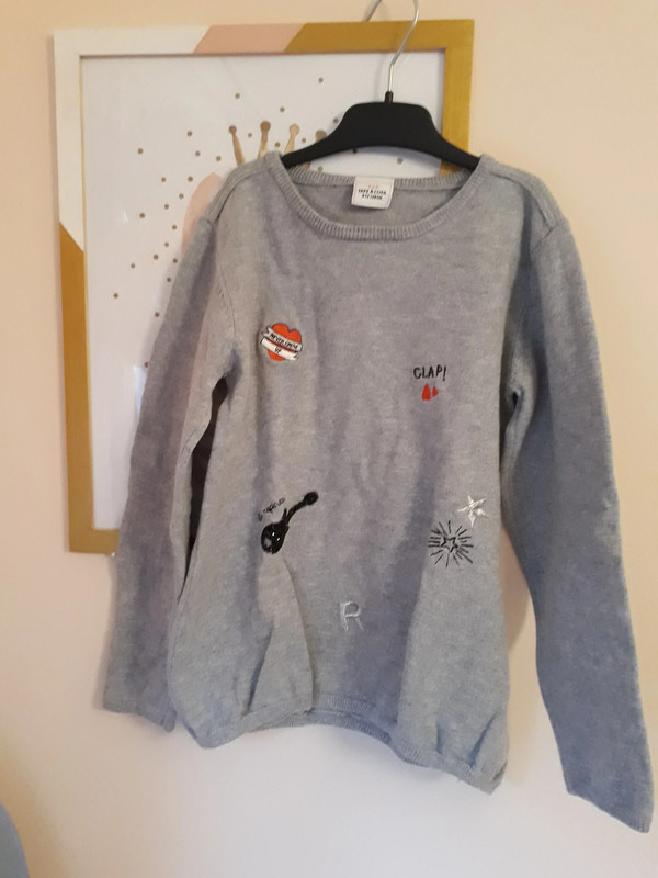 Pull gris fille TAO 1