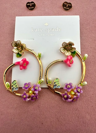 Boucles d’oreilles Kate Spade New York – Collection florale émaillée, papillon & fleurs multicolores, brand: Kate Spade, condition: Very good, €32.00, €34.30 includes Buyer Protection Pro