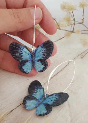 Boucles d'oreilles avec grands crochets et papillons 🦋, estado: Muy bueno, 6,00 €, 7,00 € Protección al comprador Pro incluida