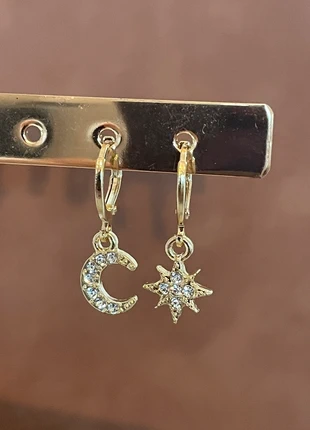 Boucles d’oreilles lune et étoile dorées 2,5 cm – créoles scintillantes, brand: Littlebijoux, condition: Very good, €12.50, €13.83 includes Buyer Protection