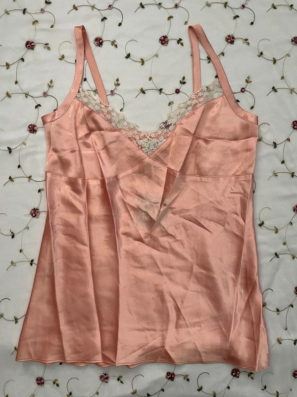 nwt satin floral lace trim cami 1