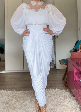 Wit authentiek vintage jaren 80 bruids jumpsuit, staat: Heel goed, maat: S / 36 / 8, € 100,00, € 105,70 inclusief Kopersbescherming