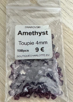 Perles Swarovski Amethyst 4 mm, sachet neuf de 100 pièces, marque: Swarovski, état: Neuf sans étiquette, 8,50 €, 9,63 € Protection acheteurs incluse