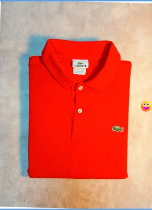 Polo Lacoste rouge logo brodé vert pour homme taille 5 taille L - 180cm, brand: Lacoste, condition: Very good, size: L, €27.00, €29.05 includes Buyer Protection Pro