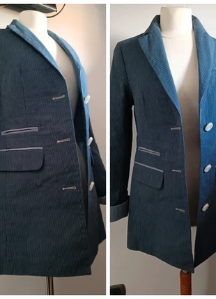 Jacket soprabito sartoriale gessato lungo size 40/42, merk: Sartoria Benetton, staat: Heel goed, maat: S / 36 / 8, € 24,90, € 26,85 inclusief Kopersbescherming