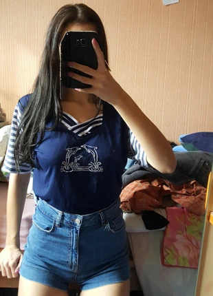 t shirt marinière, merk: Vintage, staat: Goed, maat: M / 38 / 10, € 5,00, € 5,95 inclusief Kopersbescherming