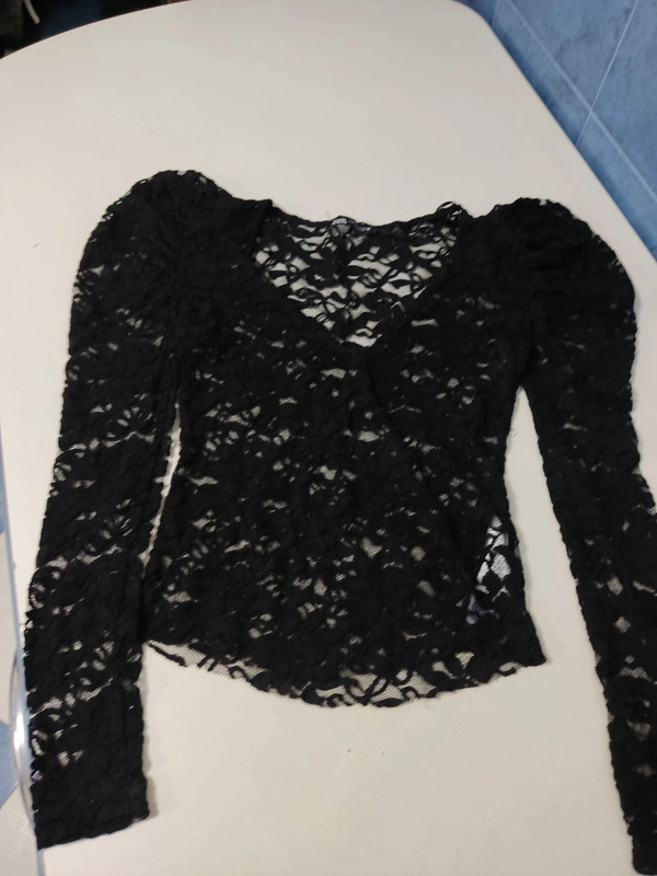 Camiseta encaje zara talla S 1