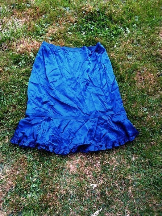 Super jupe bleue nuit soie  Apostrophe T42 1