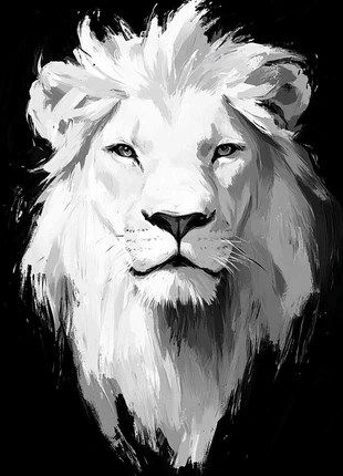 Affiche Design Lion Blanc, merk: aucune, staat: Nieuw met prijskaartje, € 10,00, € 11,20 inclusief Kopersbescherming