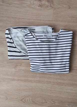 Lote 2 vestidos padrão riscas curto Zara Stradivarius, marca: Zara, estado: Muito bom, tamanho: S / 36 / 8, €5.00, €5.95 inclui Proteção do Comprador