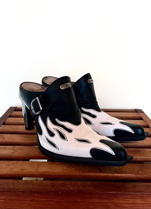 Vintage New Rock white flame heels, merk: New Rock, staat: Heel goed, maat: 36, € 115,00, € 121,45 inclusief Kopersbescherming