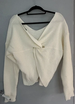 Pull femme blanc cassé nœud dans le dos BOOHOO, brand: Boohoo, condition: Very good, size: S / 36 / 8, €8.00, €9.10 includes Buyer Protection