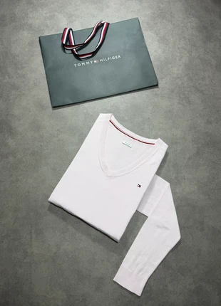 Pull léger Tommy Hilfiger rose Col V - Logo brodé - 100% coton - Taille M, marke: Tommy Hilfiger, zustand: Gut, größe: M / 38 / 10, 14,00 €, 15,40 € inklusive Vinted-Käuferschutz