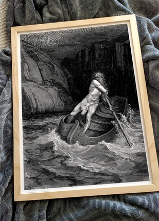 Affiche – Dante : Charon traverse le fleuve des Enfers (Doré, 1861), marque: Art, état: Neuf sans étiquette, 17,90 €, 19,50 € Protection acheteurs (Pro) incluse