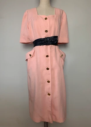 Robe veste rose abricot manches courtes boutons dorés vintage Weill #weill #vintage, merk: WEILL, staat: Veelgebruikt, maat: L / 40 / 12, € 12,00, € 13,30 inclusief Kopersbescherming Pro