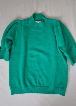 Pull col montant et manches courtes vert, marca: Kilky, estado: Bom, tamanho: Tamanho único, €8.00, €9.10 inclui Proteção do Comprador
