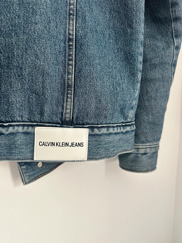 Calvin Klein Jeans Classic Trucker Sherpa in Nepal Blue 3