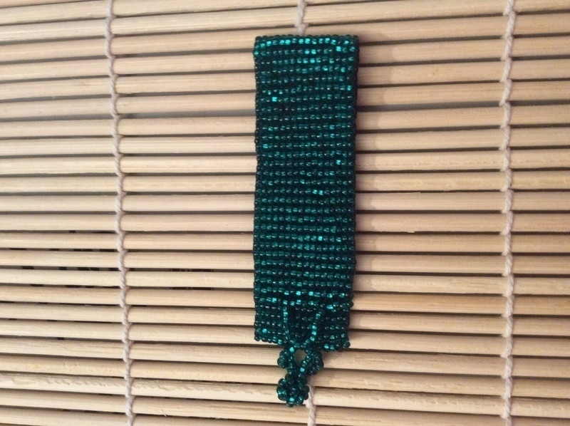 Bracelet perles vert ethnique  1