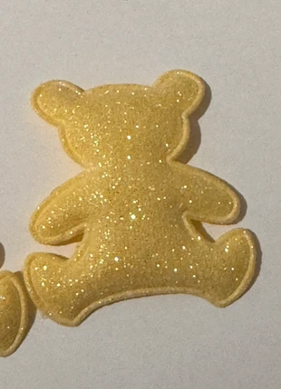 10 pcs adorable bear-shaped padded fabric appliqués in soft light yellow, condition: New with tags, £1.00, £1.75 includes Buyer Protection