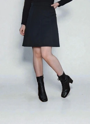 Jupe courte trapèze noir vintage boutonnée automne hiver minijupe écolière, brand: Vintage, condition: Very good, size: XXXS / 30 / 2, €5.00, €5.95 includes Buyer Protection