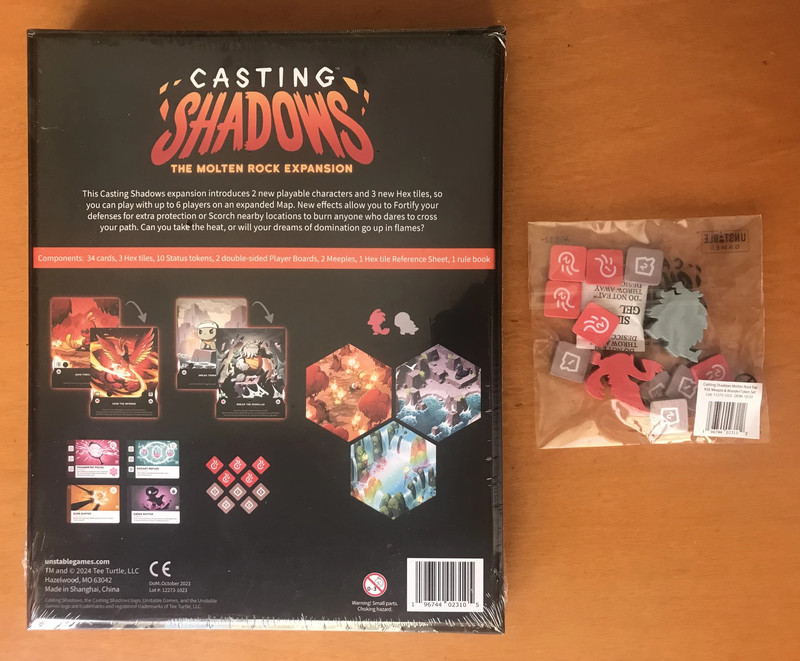 Casting Shadows The Molten Rock Expansion + KSE Meeple & Wooden Token Set - Kickstarter - Nuovo New 2