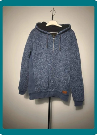 Sweat Quicksilver à capuche zippé fourré bleu chiné, brand: Quiksilver, condition: Very good, size: M / 38 / 10, €49.00, €52.15 includes Buyer Protection