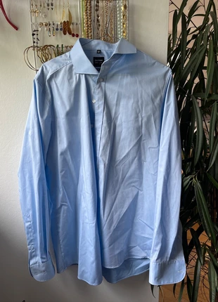 Blaues Männerhemd, marca: Olymp, estado: Bom, tamanho: M, €10.00, €11.20 inclui Proteção do Comprador