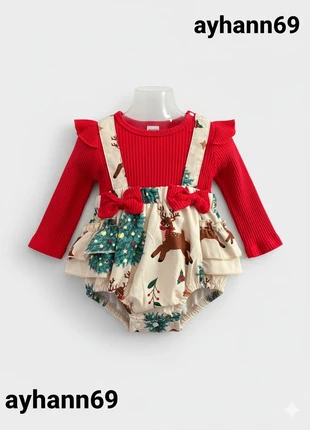 Body noël Bébé Fille 3-6M SHEIN imprimé Rennes Rouge, brand: Shein, condizioni: Ottime, taglia: 3-6 mesi / 62 cm, €5.50, €6.48 include la Protezione acquisti