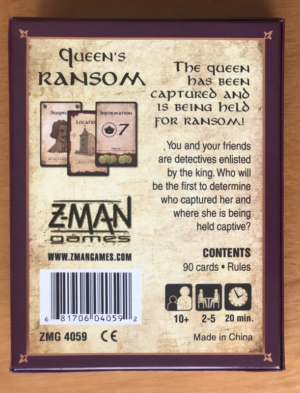 Queen's Ransom - Gioco da tavolo - Board Game - Z-Man Games - 2010 2