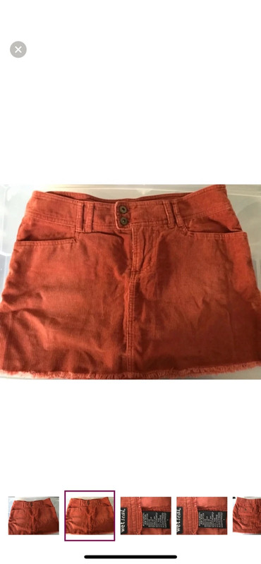 New wet seal rust corduroy skirt sz 1 2