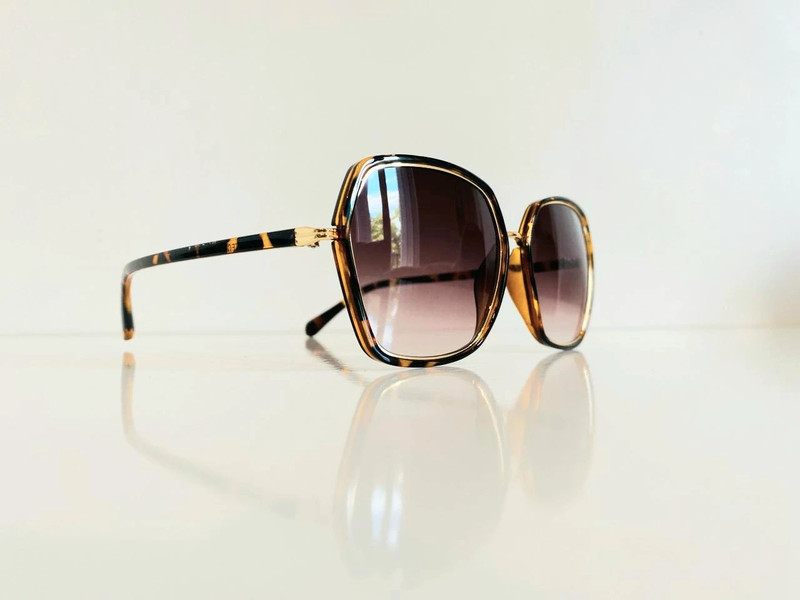 Lunette de soleil femme marron léopard contour doré verres dégradés uvprotection catégorie 3 - photo numéro 3