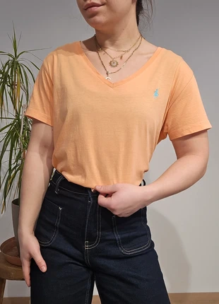 Tee-shirt col V en coton orange Ralph Lauren (v10), marca: Ralph Lauren, estado: Bom, tamanho: L / 40 / 12, €9.00, €10.15 inclui Proteção do Comprador Pro