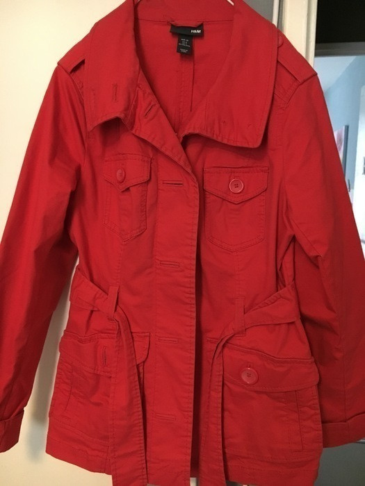 Trench  intersaison rouge H&M taille 36 comme neuf 1