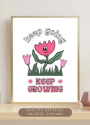 Affiche – Keep Going Keep Growing Fleurs A3, marca: Fait Main, estado: Muito bom, €10.00, €11.20 inclui Proteção do Comprador Pro