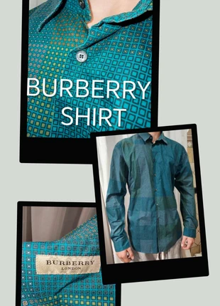 Camicia Burberry London uomo qualità fantasia Geometrica Tea Blu Verde XL, marque: Burberry, état: Bon état, taille: L, 29,90 €, 32,10 € Protection acheteurs incluse