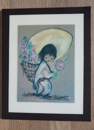 Vintage De Grazia Laminated Flowers for the children Plaque, merk: Ted De Grazia, staat: Heel goed, € 12,00, € 13,30 inclusief Kopersbescherming