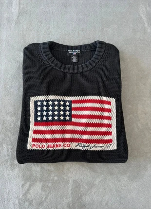 American falg Ralph Lauren Jeans & Co Pull en maille rare vintage| Taille M | Noir american flag, marque: Ralph Lauren, état: Très bon état, taille: M, 119,90 €, 126,60 € Protection acheteurs incluse