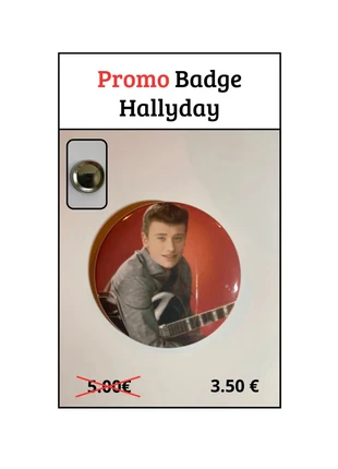 Johnny Hallyday - Promo badge collector, estado: Muito bom, €3.50, €4.38 inclui Proteção do Comprador