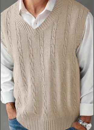 Gilet tricoté homme uni style collège, sans manches, automne hiver printemps, marque: Vintage Dressing, état: Très bon état, taille: M, 40,00 €, 42,70 € Protection acheteurs incluse