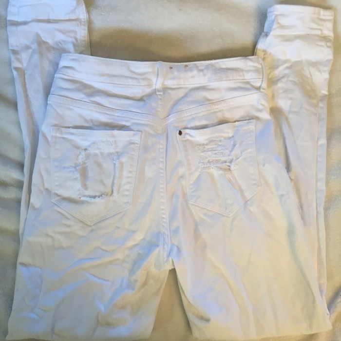 Jean blanc taille haute H&M 4