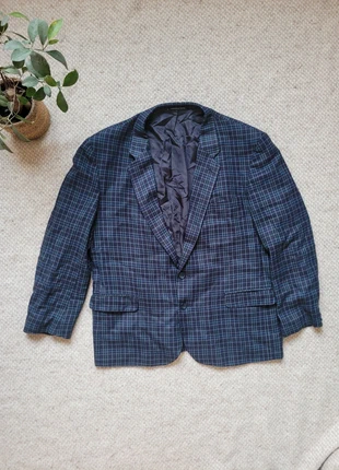 Blazer tartan bleu Vintage made in France taille XL, merk: Vintage Dressing, staat: Heel goed, maat: XL / 42 / 14, € 20,00, € 21,70 inclusief Kopersbescherming