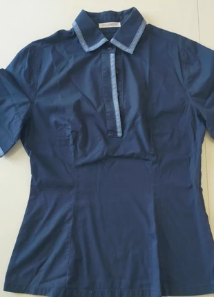 Camicia maniche corte blu, merk: Naracamicie, staat: Heel goed, maat: S / 36 / 8, € 3,50, € 4,38 inclusief Kopersbescherming