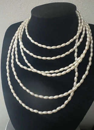 Vintage 186cm Faux Rice Pearl Necklace – Art Deco Style Clasp, brand: Vintage, condition: Very good, £5.00, £5.95 includes Buyer Protection
