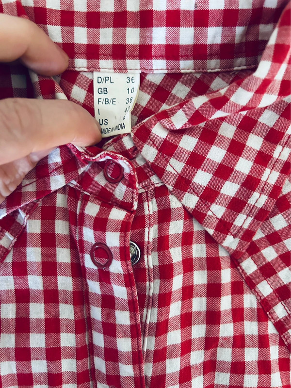 Rot-weiß karierte Vintage Bluse 3