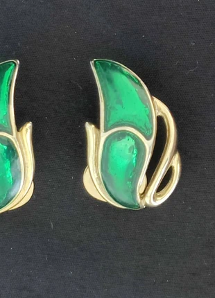 Paires de boucles d'oreilles Vintage clips dorés et émail en parfait état, marque: Vintage, état: Très bon état, 15,00 €, 16,45 € Protection acheteurs (Pro) incluse
