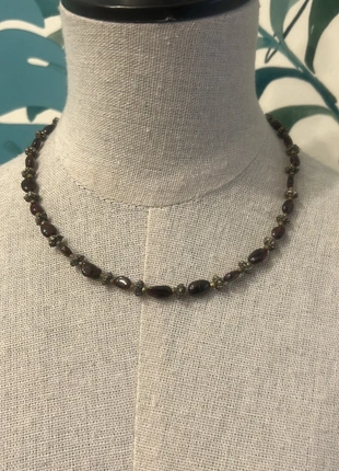 Girocollo in argentone con pietre dure ovali vinaccia vintage, état: Très bon état, 15,00 €, 16,45 € Protection acheteurs incluse