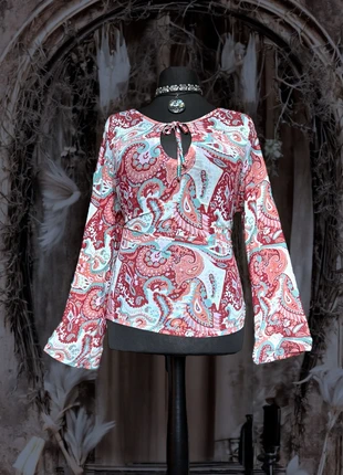 Vintage 90s 00s Paisley Print MicroMesh Longsleeve size Uk 16, brand: Vintage, condition: Good, size: XXL / 16, £14.00, £15.40 includes Buyer Protection Pro